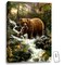 Glow Decor 24" x 18" Brown and Green Grizzly Gorge Backlit LED Wall Art with Remote Control